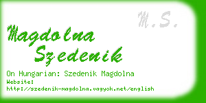 magdolna szedenik business card